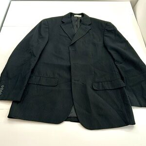 GEOFFREY BEENE Blazer 40 Mens Black Pinstripe‎ Sport Coat Suit Jacket 40R